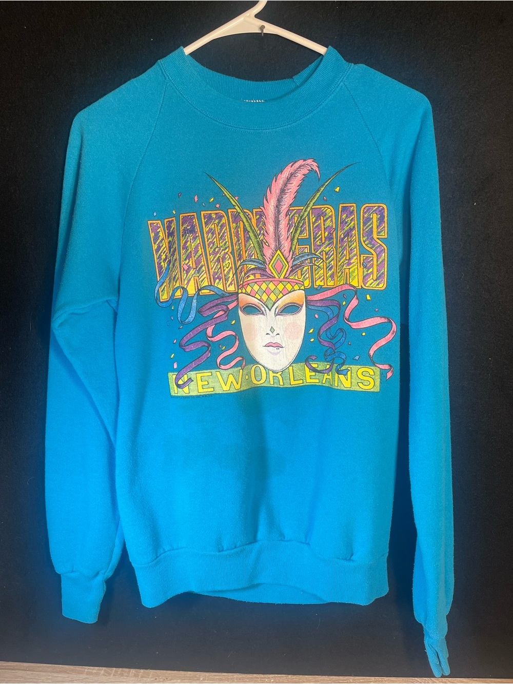 80s Vtg Jerzees Bright Teal Crewneck Sweatshirt